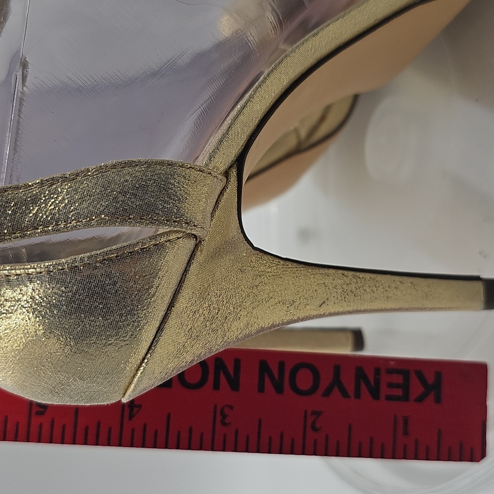 K NINA WOMENS SIZE 9m GOLD 4” HEELS - Picture 3 of 11